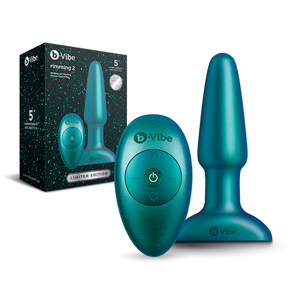 Изумрудная анальная вибропробка с эффектом римминга 15см b-Vibe Rimming Plug 2 BV-040