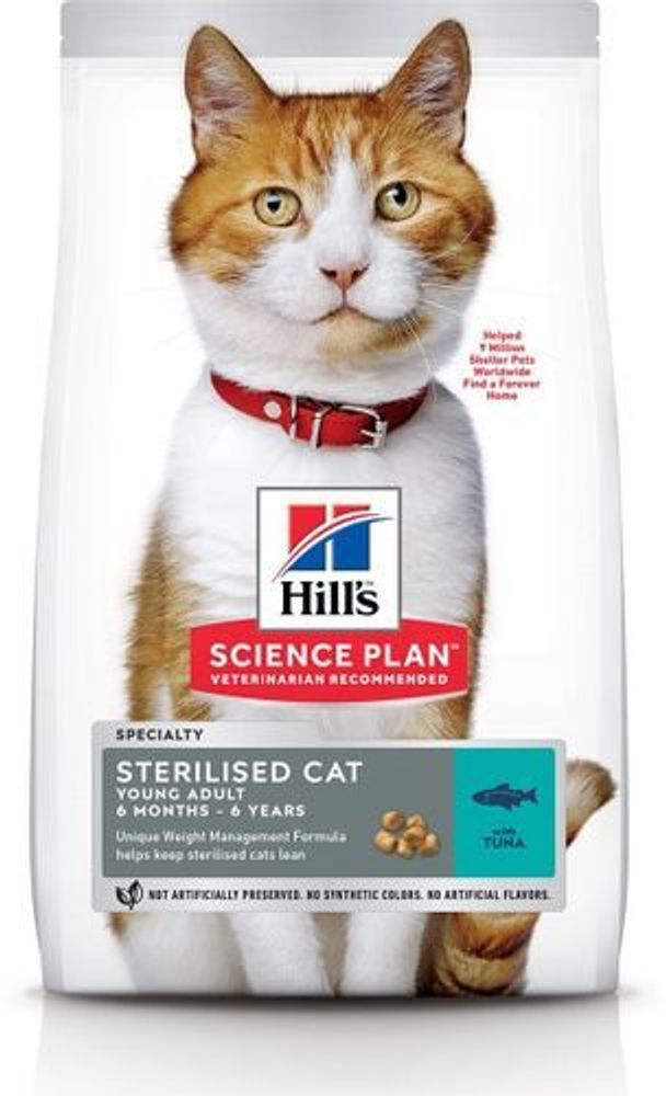 Сухой корм Hill&#39;s Science Plan для молодых стерилизованных кошек и кастрированных котов , с тунцом 300 г