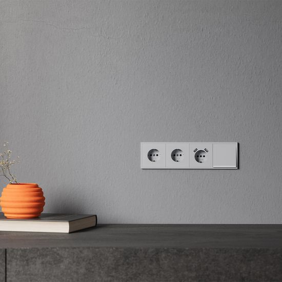 Клавиша для выключателя/переключателя одноклавишного с подсветкой, S70 (серый)