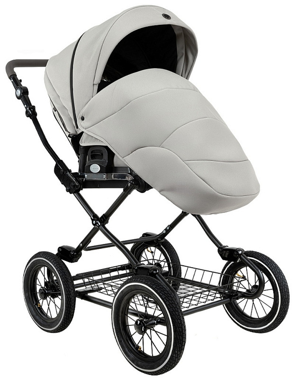 Детская коляска Roan Bass Next Classic d12 2.0 2 в 1 BNC/84/2 Marzipan/Black/руч.Cappuccino