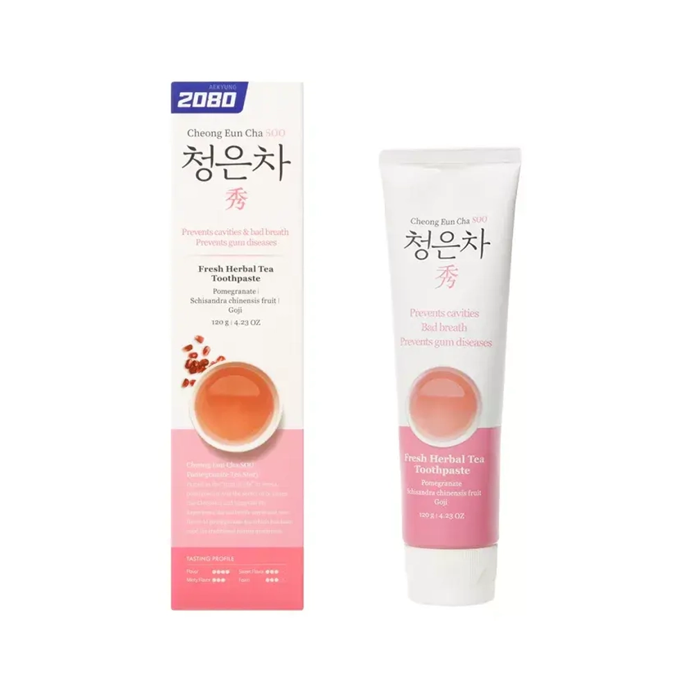 KeraSys Паста зубная гелевая 2080 Восточный чай красный /вкус мяты и трав, 120 гр