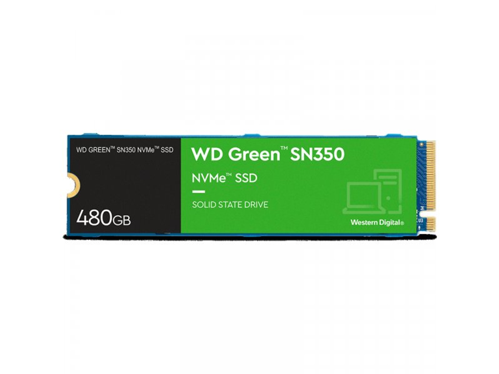 SSD накопитель Western Digital WD Green SN350 480ГБ, M.2 2280, PCIe 3.0 x4, NVMe [WDS480G2G0C]