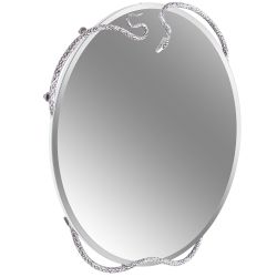 Зеркало настенное Змея Серпентис Античное серебро