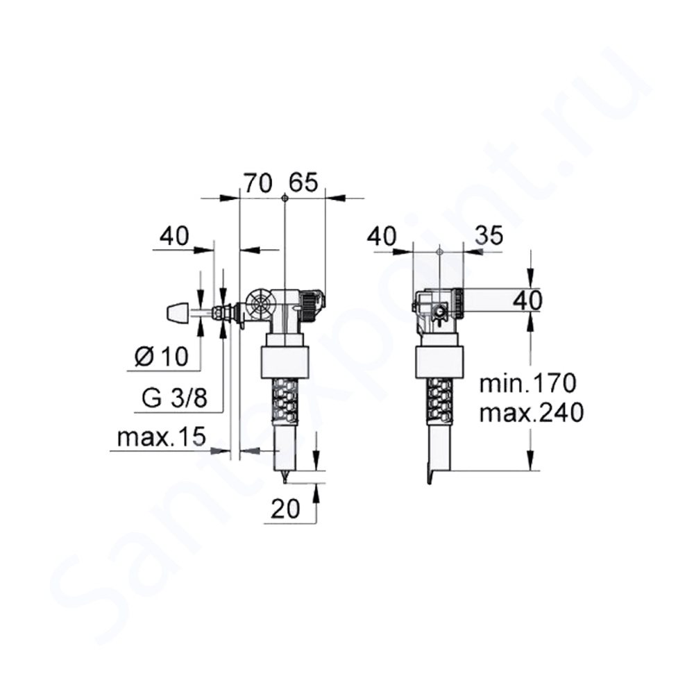 Заливная арматура для инсталляции Grohe 37095000(43537000)