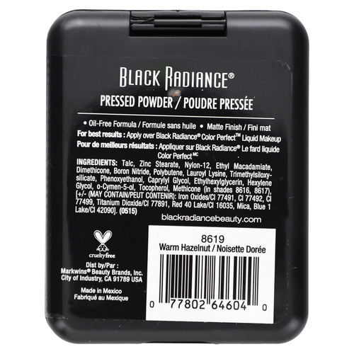 Black Radiance, спрессованный порошок, 8619 согревающий фундук, 7,8 г (0,28 унции)