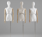 Женский манекен торс Лен /Обтяжка лен/Деревянные руки и голова