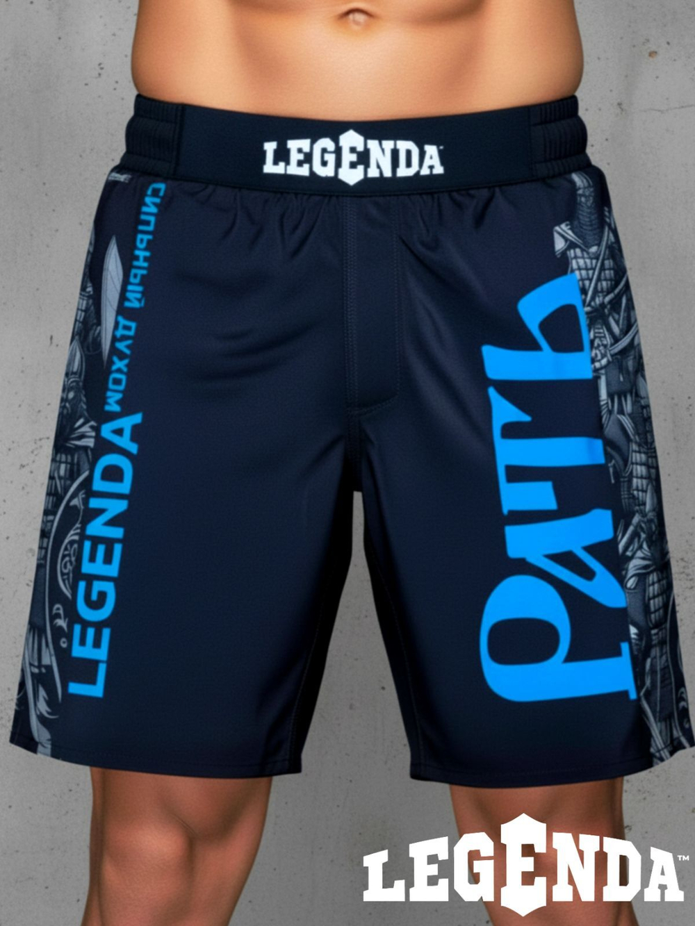 Шорты спортивные тренировочные LEGENDA Рать2 синий / черные