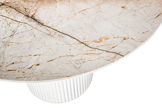 Стол DUBAI 90 Silvern gloss / white velvet