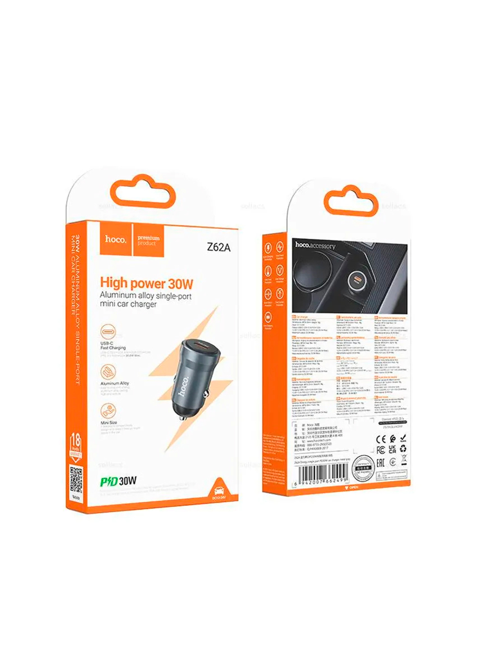 Автомобильное зарядное устройство hoco Z62A 30W USB-C