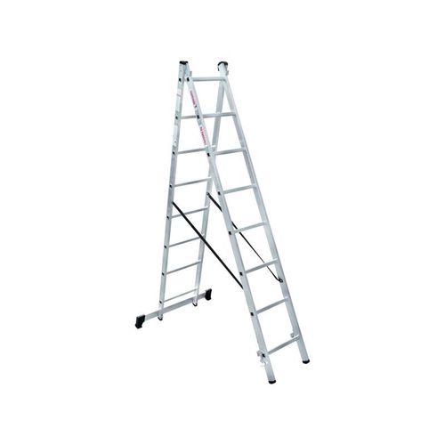 Стремянка двусторонняя 8 ступеней алюминиевая