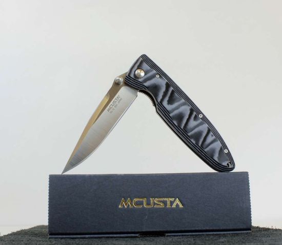 Складной нож Mcusta Classic Wave VG-10 Blade, Blue микарта Handle MC-0010V c клинком из стали VG-10, рукоять микарта