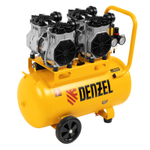 Компрессор безмасляный, малошумный DLS 2200/50, 2200 Вт, 2x1100, 50 л, 380 л/мин Denzel