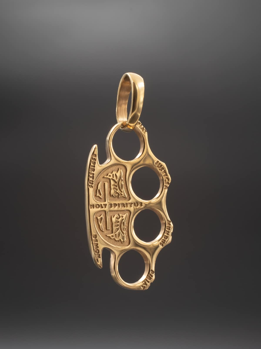 Подвеска кастет серебро с позолотой