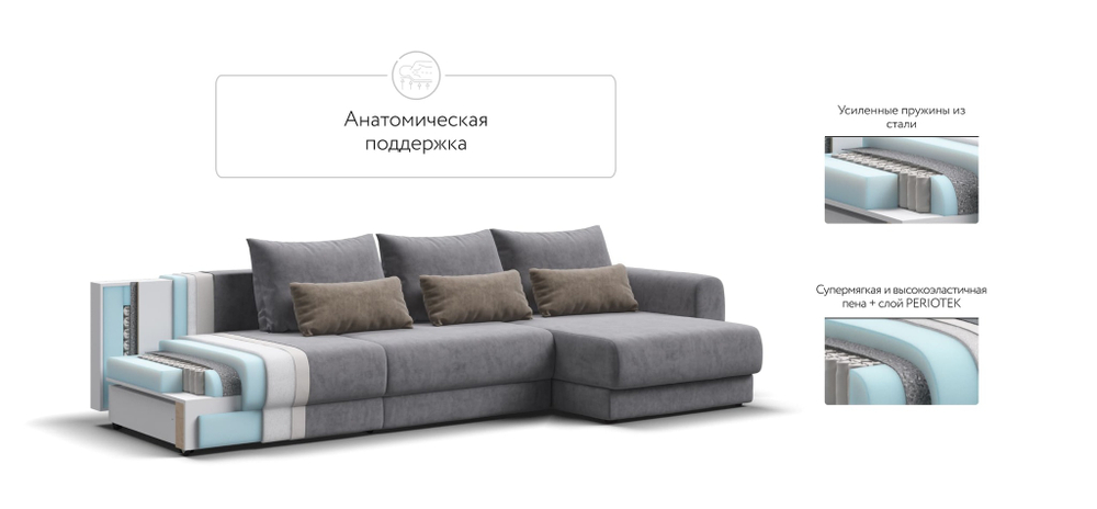 Модульный угловой диван РИЧМОНД MODOOL MAX Велюр Royal агат