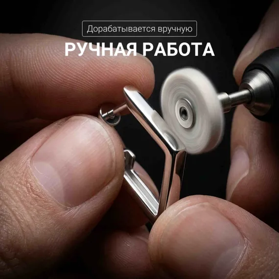 Серьги-пусеты Преломление ювелирные из серебра 925 пробы, фото 5
