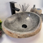 Раковина из речного камня RS-64112 (45*36*15) 0122