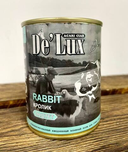 Де`Люкс Консервы для собак Мясные «Кролик паштет» Супер Премиум / De`lux Dog Rabbit Super Premium