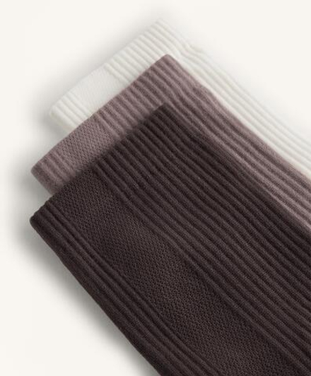 OYSHO Три пары пары спортивных носков Classic из смесового полиамида, коричневый