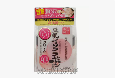 Крем для лица увлажняющий с коэнзимом Q10 50 г SANA Nameraka Soybean Isofrabon Haritsuya Cream