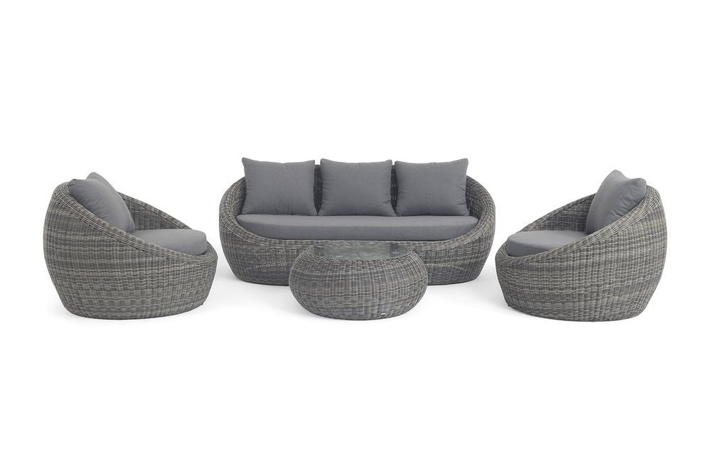 "Барселона" лаунж-зона из искусственного ротанга, цвет графит