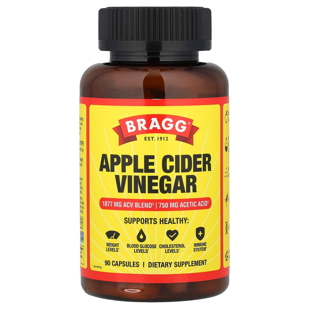 Bragg, Яблочный уксус, 90 капсул