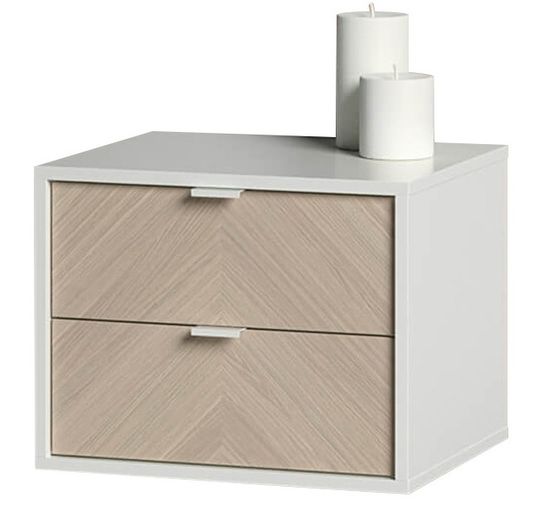 Тумба прикроватная Fjord 2 ящика подвесная (белый)