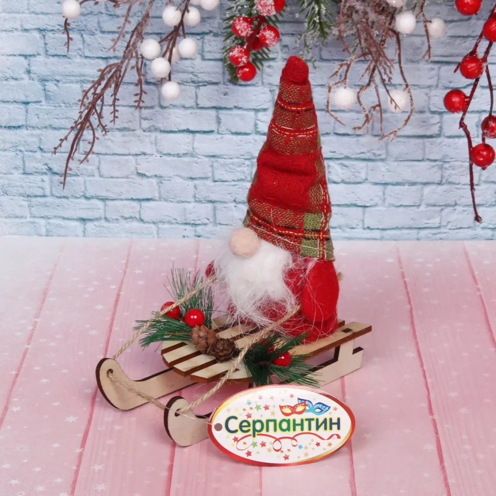 Дед Мороз «Катание на санях» 22*15*7 см