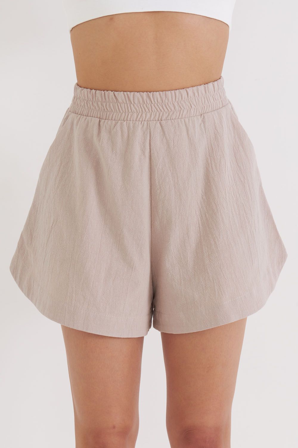 Шорты из вареного хлопка цвета какао