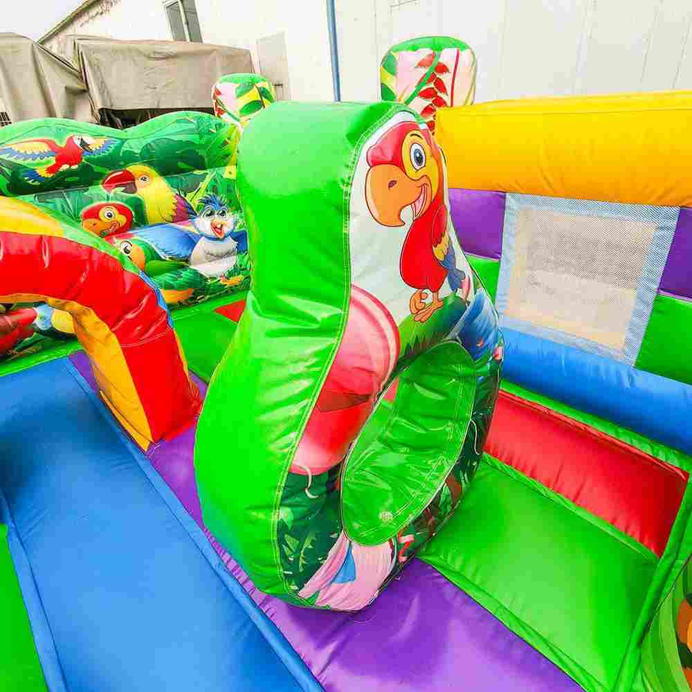 Детский надувной батут «Попугайчики 3» без горки, размер 4*4*2,6 м