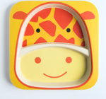 4298764 Тарелка 2-х секционная из бамбука, цвет МИКС