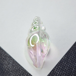 Бусина ракушка, акрил, АВ, морская раковина, р-р 38×21мм