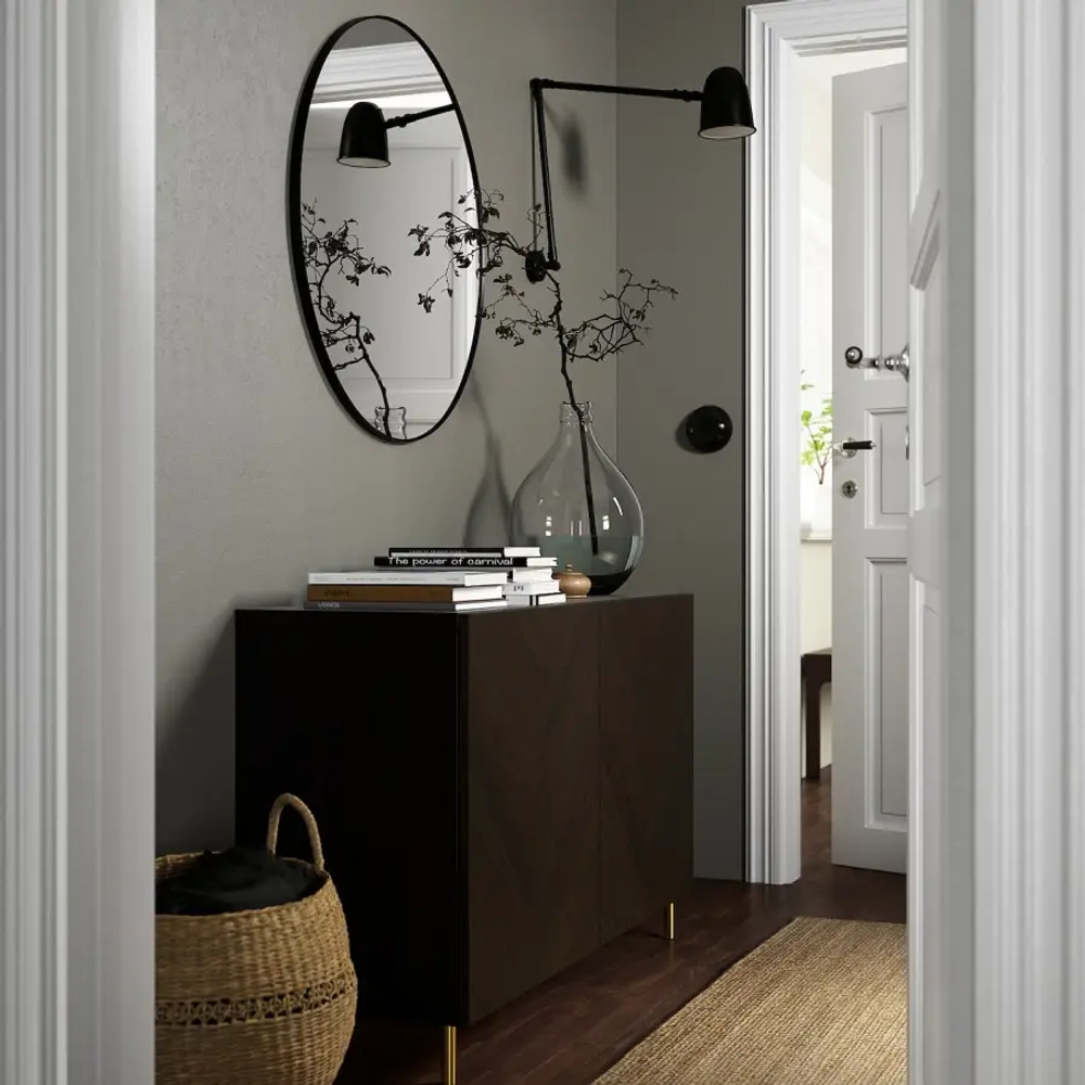 Комбинация для хранения - BESTÅ/ BESTА IKEA/ БЕСТА/БЕСТО ИКЕА, 120х74 см, черный/коричневый