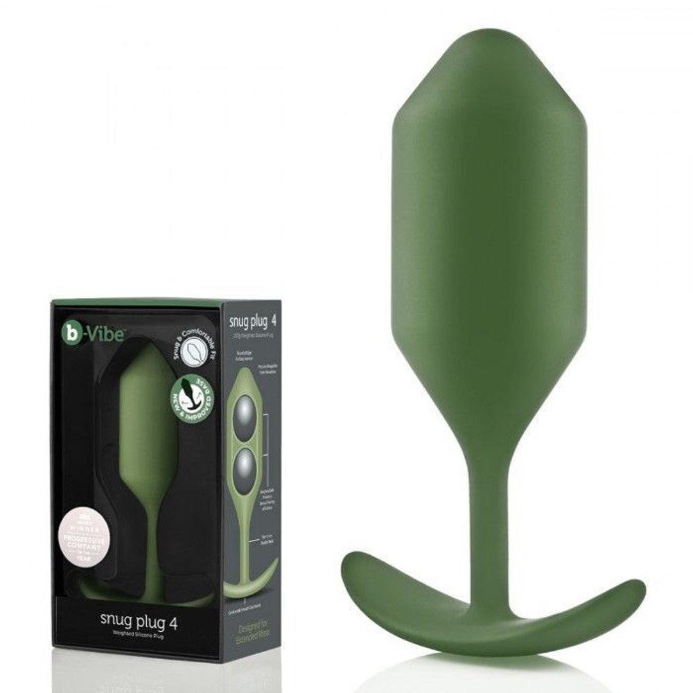Пробка цвета хаки для ношения B-vibe Snug Plug 4 - 14 см.