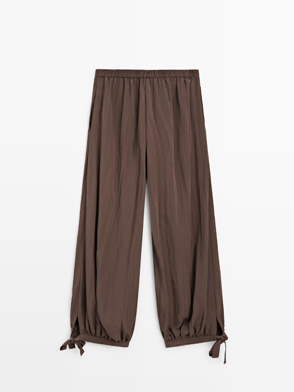 Massimo Dutti Свободные брюки-саруэль, коричневый