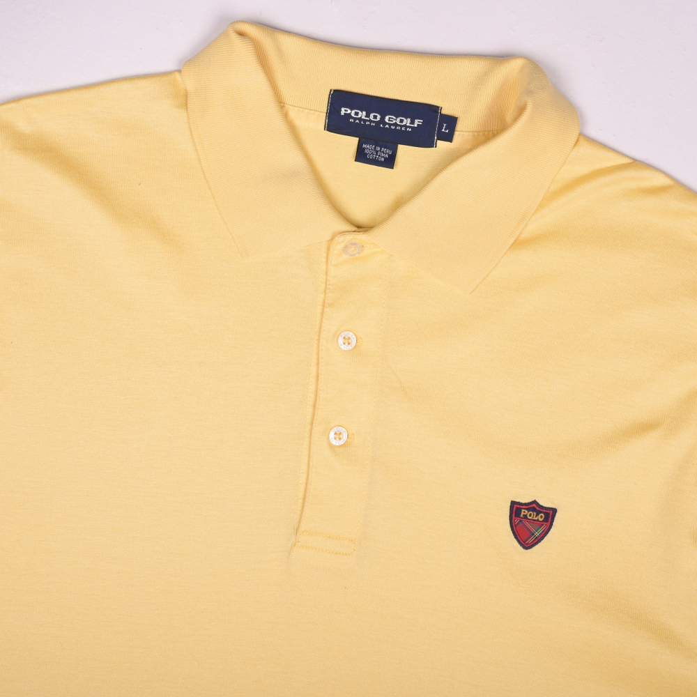 Пастельное винтажное поло Ralph Lauren с редким лого из линейки Polo Golf, L oversize