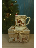 Новогодний подарочный бокал с изображением зверушек