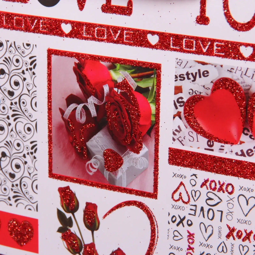 Пакет подарочный «I LOVE YOU!» 18*24*8,5 см, микс