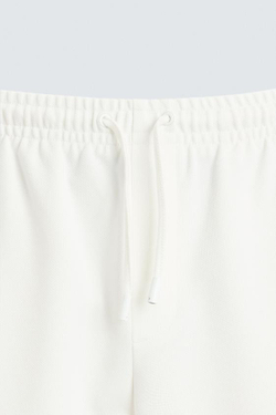 ZARA БРЮКИ EASY CARE С ПОЯСОМ НА ШНУРКЕ, ЖЕЛТОВАТО-БЕЛЫЙ