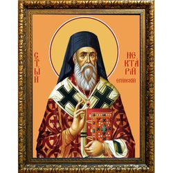 Святитель Нектарий Эгинский Пентапольский. Икона на холсте.