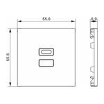 Накладка для розеток USB, матовый кашемир, серия A07