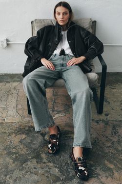 ZARA КОЖАНЫЕ ЛОФЕРЫ С АНИМАЛИСТИЧЕСКИМ ПРИНТОМ, РАЗНОЦВЕТНЫЙ