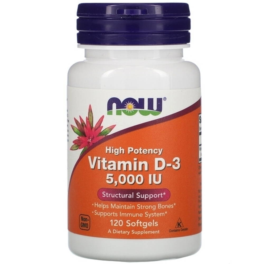 БАД Vitamin D3 5000 ME 120 капс (Now)