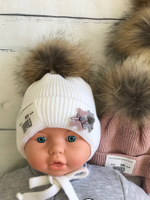 Шапочка детская (меховой помпон)