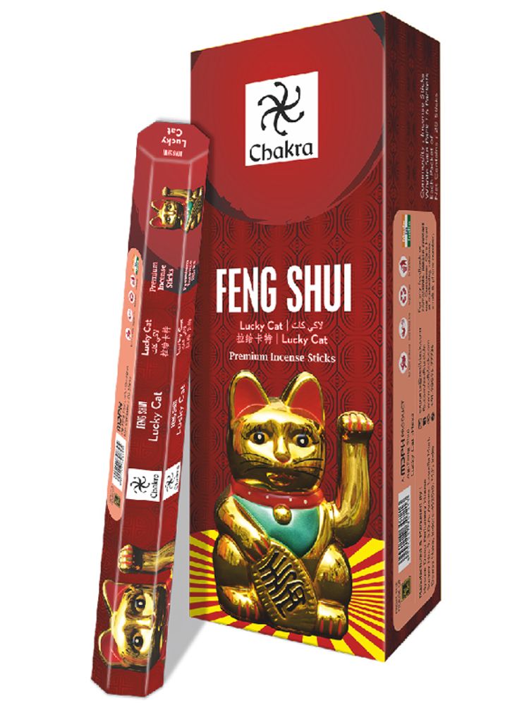 Chakra Feng Shui Series Lucky Cat шестигранник Благовоние Счастливый кот (Манэки-Нэко)