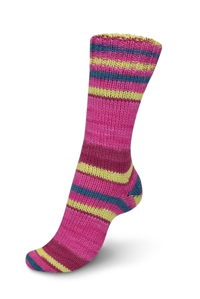 Пряжа Talking Lines Color 6-нитка (05107/Цвет цикламен-лайм-петроль), 150гр/375 м