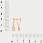 Длинные серьги с фианитами из розового золота 585 пробы для женщин (арт. с4497)