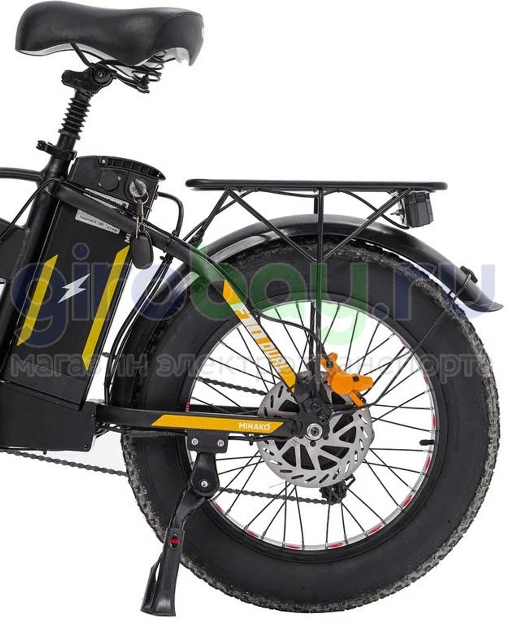 Электровелосипед Minako F10 Pro Dual 48V/20Ah (полный привод) 2025 года - Желтый обод Электровелосипед Minako F10 Pro Dual 48V/20Ah (полный привод) 2025 года - Желтый обод фото №13