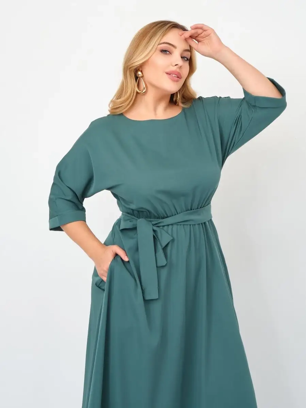 Платье на резинке с поясом