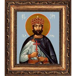 Арчил II, царь Иверский, мученик. Икона на холсте.