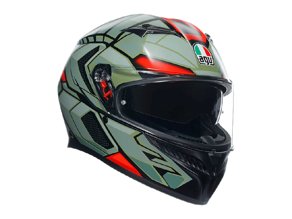 AGV K-3 E2206 DECEPT MATT BLACK/GREEN/RED